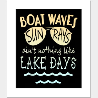 Boat Waves Sun Rays Lake Days Posters and Art